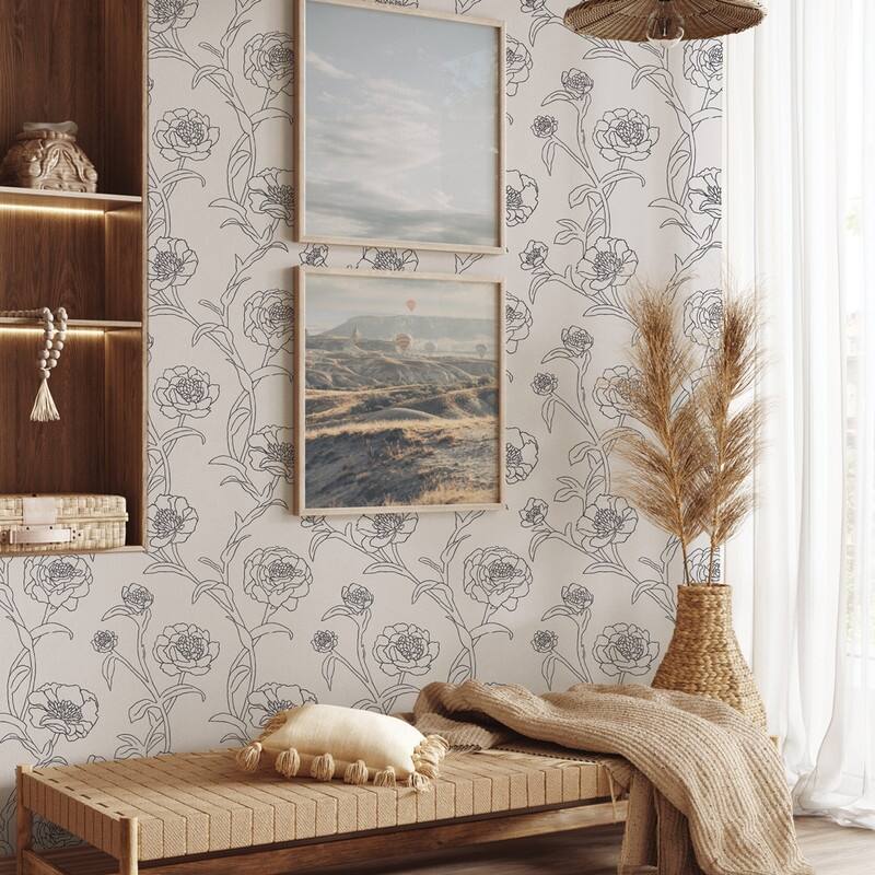 Peonies Removable Peel and Stick Wallpaper