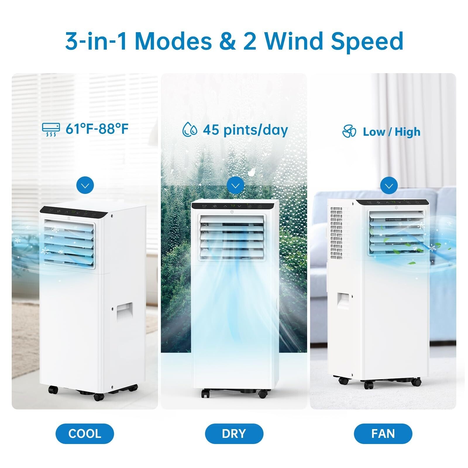 Portable Air Conditioner, 8,000 BTU AC Unit 3-in-1 Portable Air