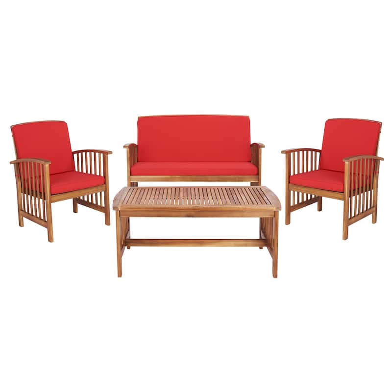 SAFAVIEH Outdoor Rocklin 4-piece Conversation Patio Set