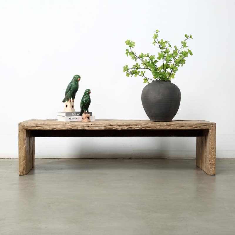 Approx.60 Inches Rustic Vintage Waterfall Coffee Table Weathered Natural - 54 x 84