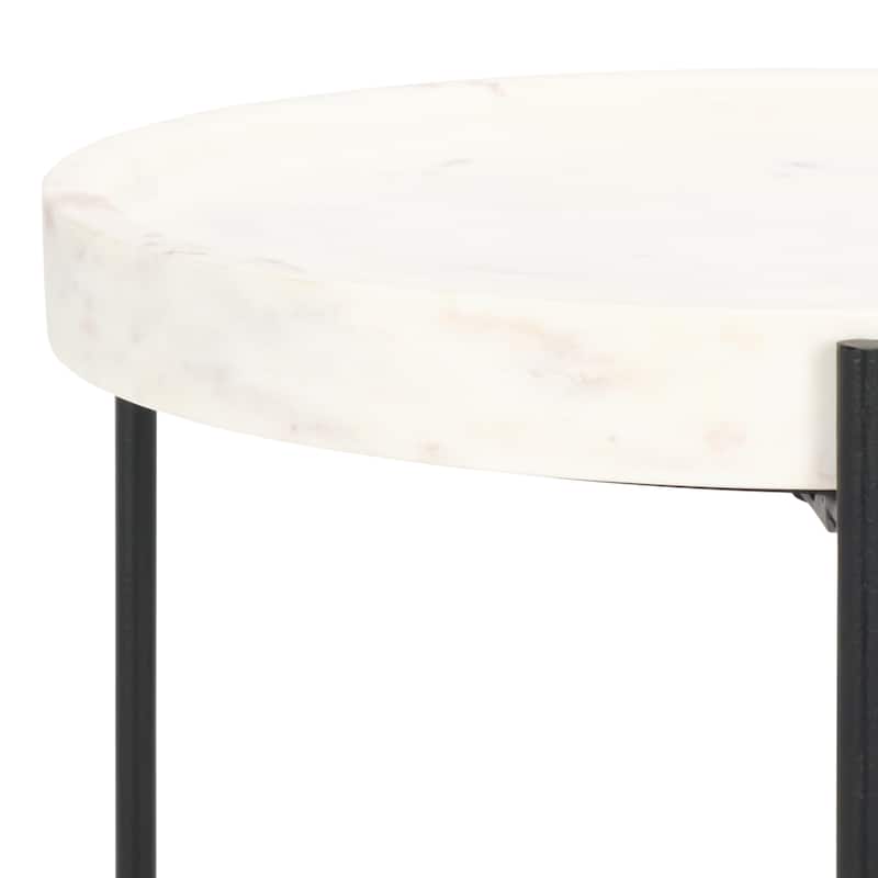 SAFAVIEH Home Bavaria Marble Side Table - 16"W x 16"D x 24"H
