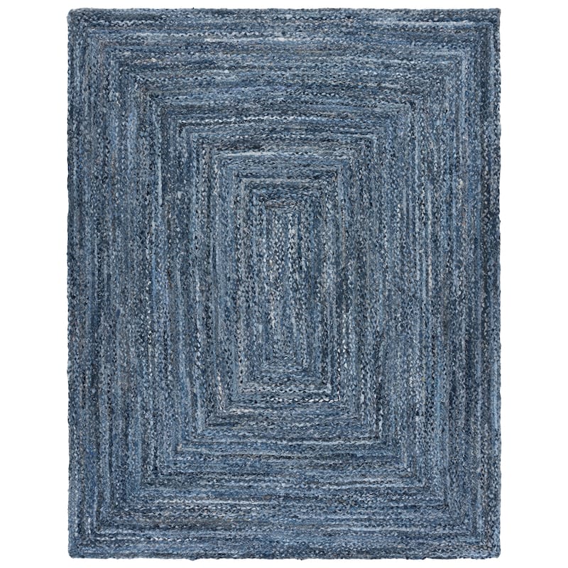 SAFAVIEH Georgine Handmade Nanny Braided Bohemian Cotton Rug - 8' x 10' - Denim/Blue
