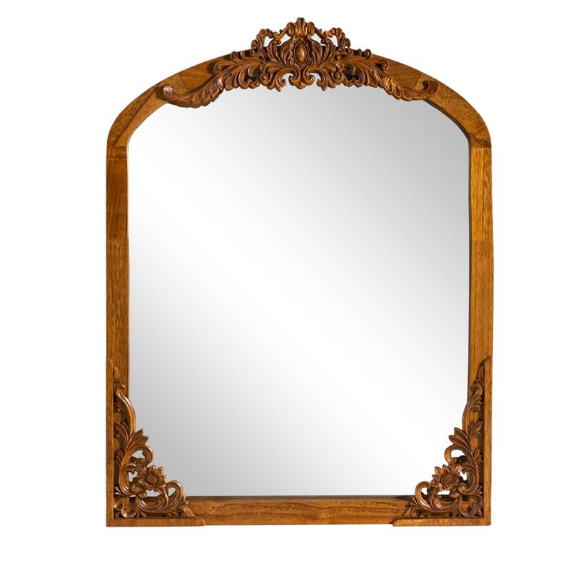 Lumioca Carved Solid Wood Arched Standing Mirror Wall Mirror