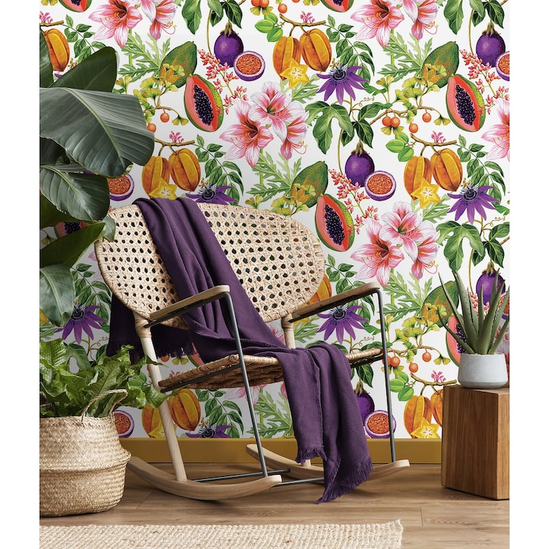 Seabrook Designs Island Fruits Nonwoven Unpasted Wallpaper - 27 in. W x 27 ft. L