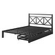 preview thumbnail 6 of 7, Full Size Modern Easy to Install Size Metal Platform Bed with 2 Drawers and Headboard