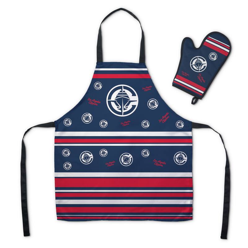 NBA Press Apron BBQ Mitt 2-piece Set - 24" x 28" - Los Angeles Clippers