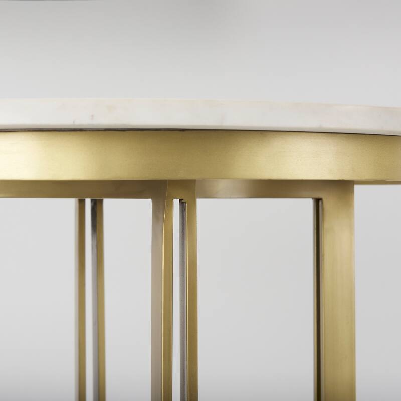 Tanner White Marble And Black Metal Frame Bistro Table