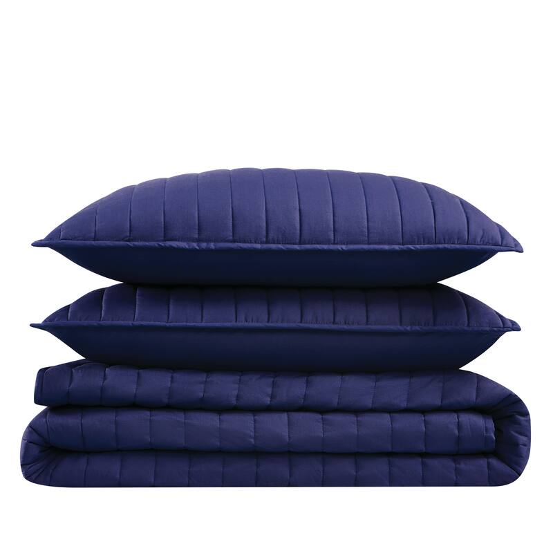 Brooklyn Loom Solid Cotton Percale Quilt Set