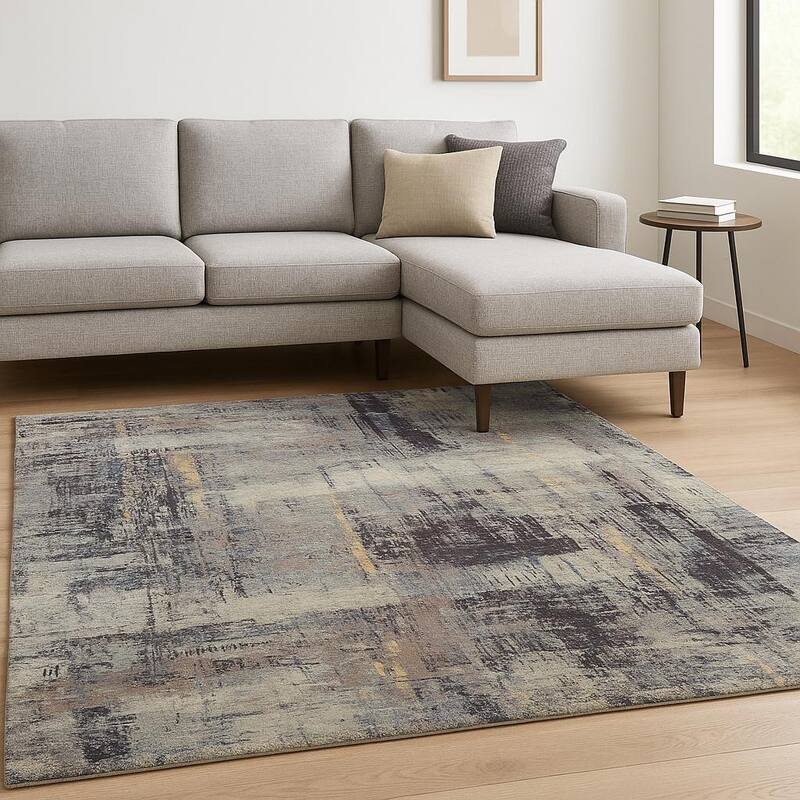 HomeRoots Abstract Contemporary Rectangle Area Rug - 120.00 in. x 96.00 in. x 0.25 in. - 120.00 in. x 96.00 in.  x 0.25 in.