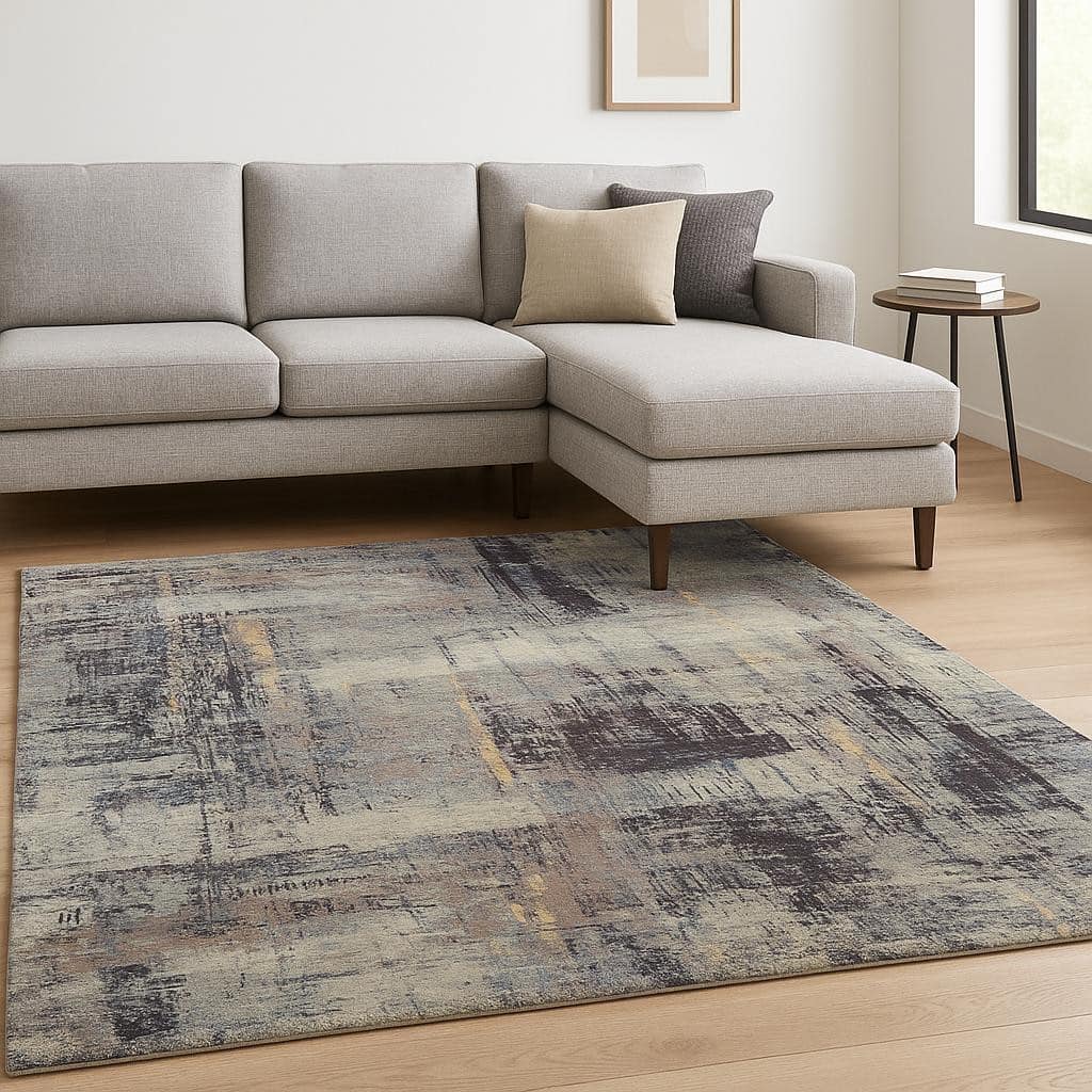 HomeRoots Abstract Contemporary Rectangle Area Rug - 120.00 in. x 96.00 in. x 0.25 in.