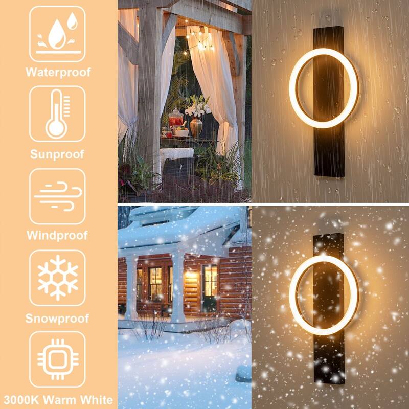 Modern Black Integrated LED Outdoor Wall Sconce