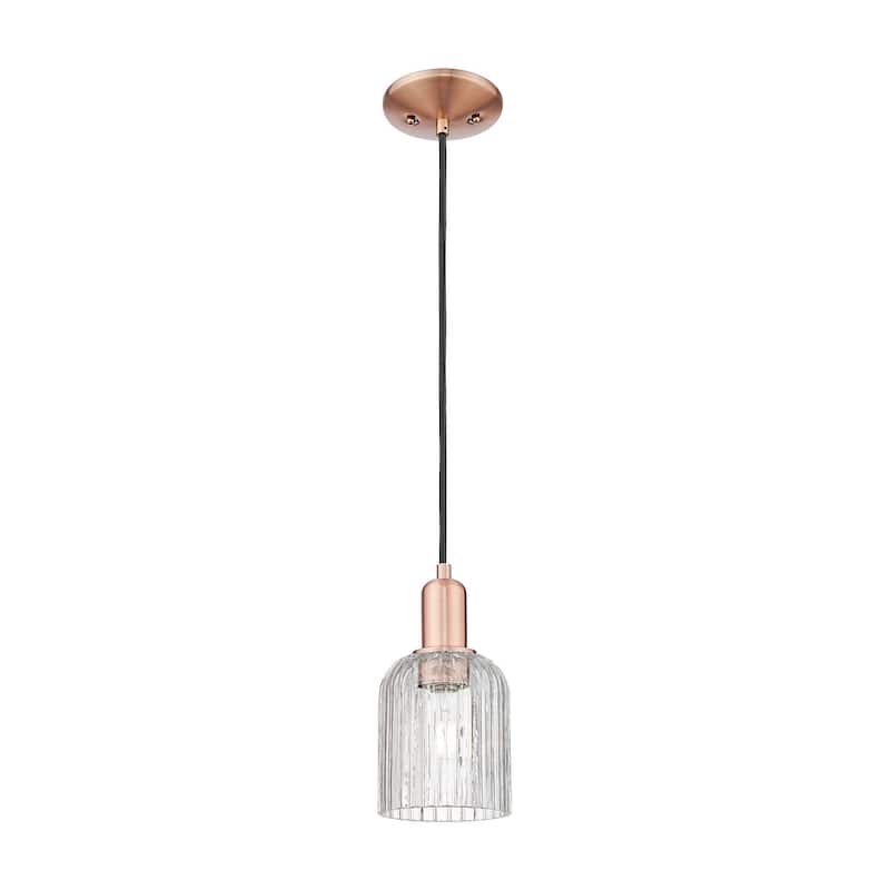 Innovations Lighting 716-1P-10-5 Bridal Veil Pendant Bridal Veil 5" - Antique Copper / Clear