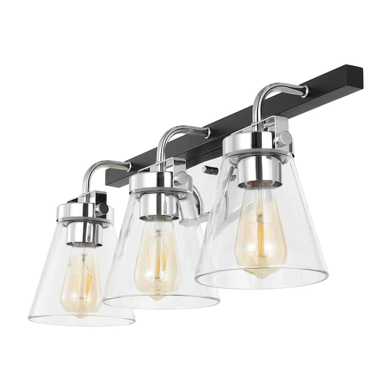SAFAVIEH Lighting Ailie 3-Light 23-inch Glass Shade Wall Sconce (LED Bulbs Included) - 23 In. W x 7.3 In. D x 10 In. H