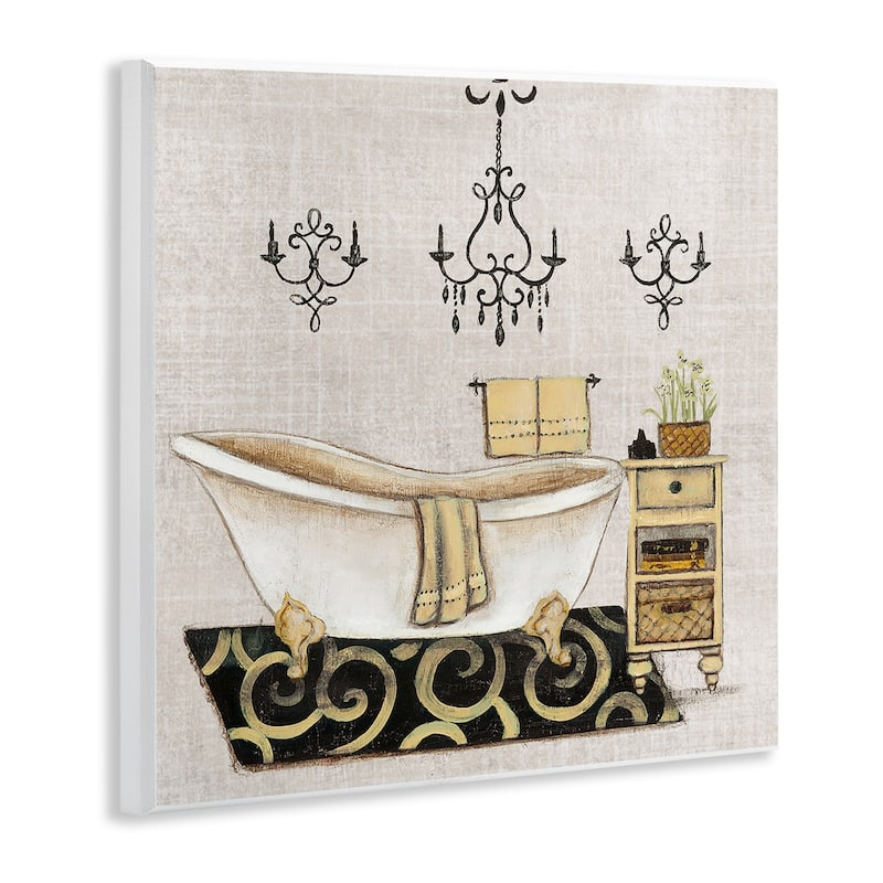 Stupell Vintage Luxurious Bathroom Tub Wall Plaque Art Design By Janet Tava