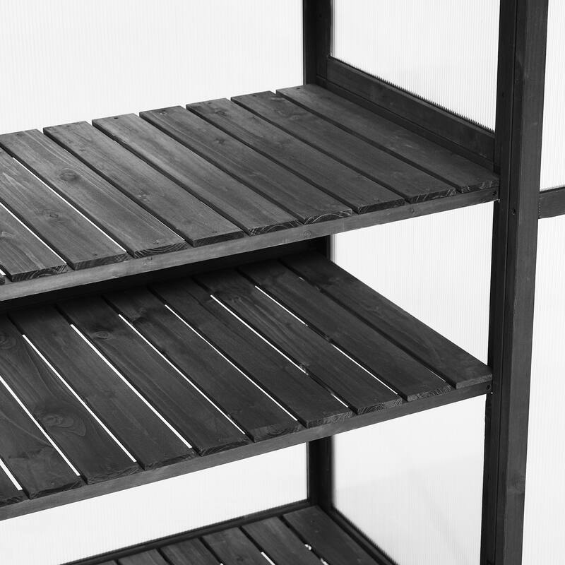 62" Portable Cold Frame Greenhouse with Wheels & Adjustable Shelves