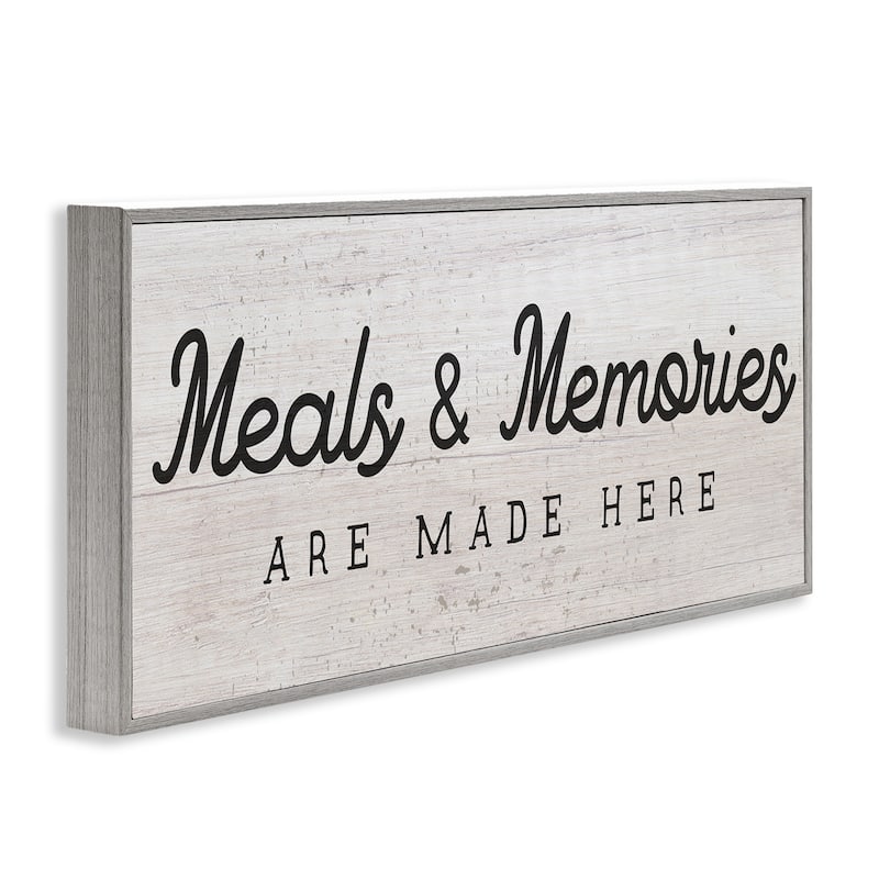 Stupell Meals & Memories Made Here Rustic Kitchen Sign Framed Wall Art - Black