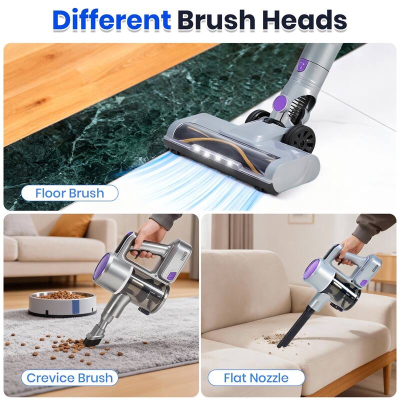 Cordless Vacuum Cleaner, Stick Vac, Powerful Suction, Rechargeable, Lightweight, and Versatile for Carpet, Hard Floor, Pet Hair