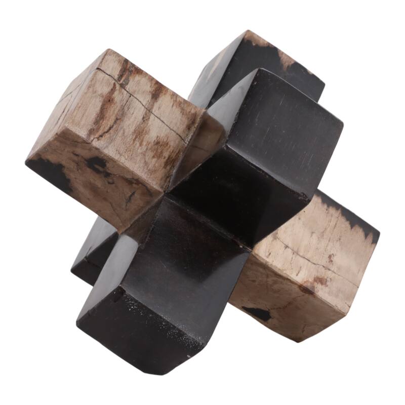 Wood Decorative Object Geometric Design for Home Bedroom Office Decor - 5" x 5" x 5"