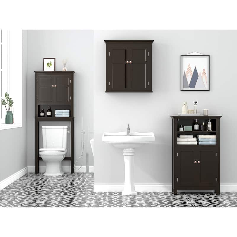 UTEX Bathroom Storage Over The Toilet, Bathroom Cabinet Organizer with Adjustable Shelves