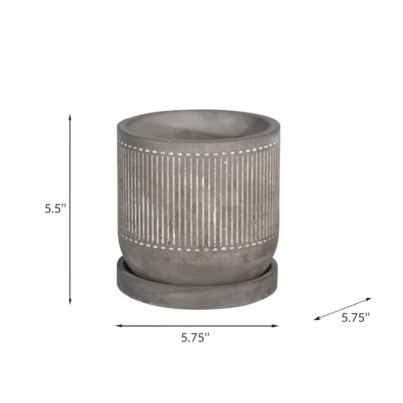Sagebrook Home Modern Natural Cement Planter