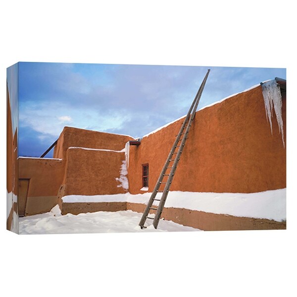 PTM Images 9-101991 PTM Canvas Collection 8" x 10" - "Picuris Pueblo 2" Giclee Buildings and Landmarks Art Print on Canvas
