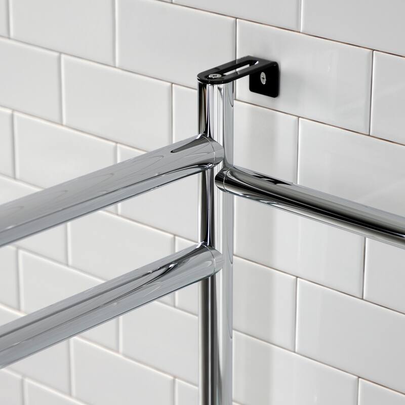 Kingston Brass Fauceture Stainless Steel Console Sink Base with Glass Shelf