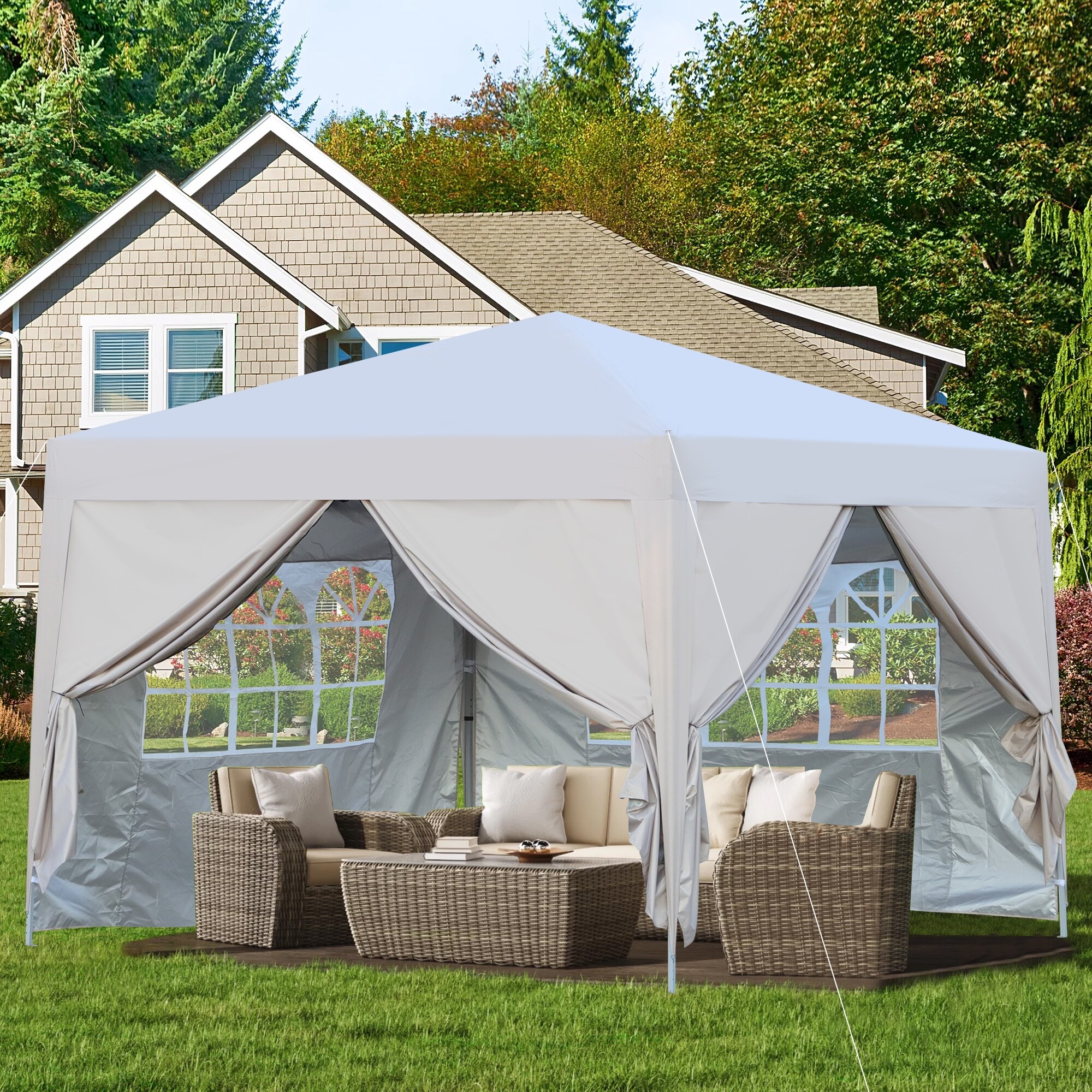 st,♡ 10x 10Ft Outdoor Pop Up Gazebo Canopy Tent Removable