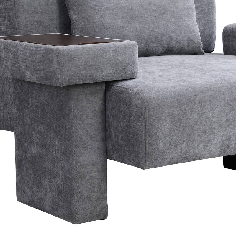 Modern Oversized Armchair, 48'' Wide Mid-Century Chair with Pillow Upholstered, Sturdy Wood Frame & Soft Cushion for Living Room