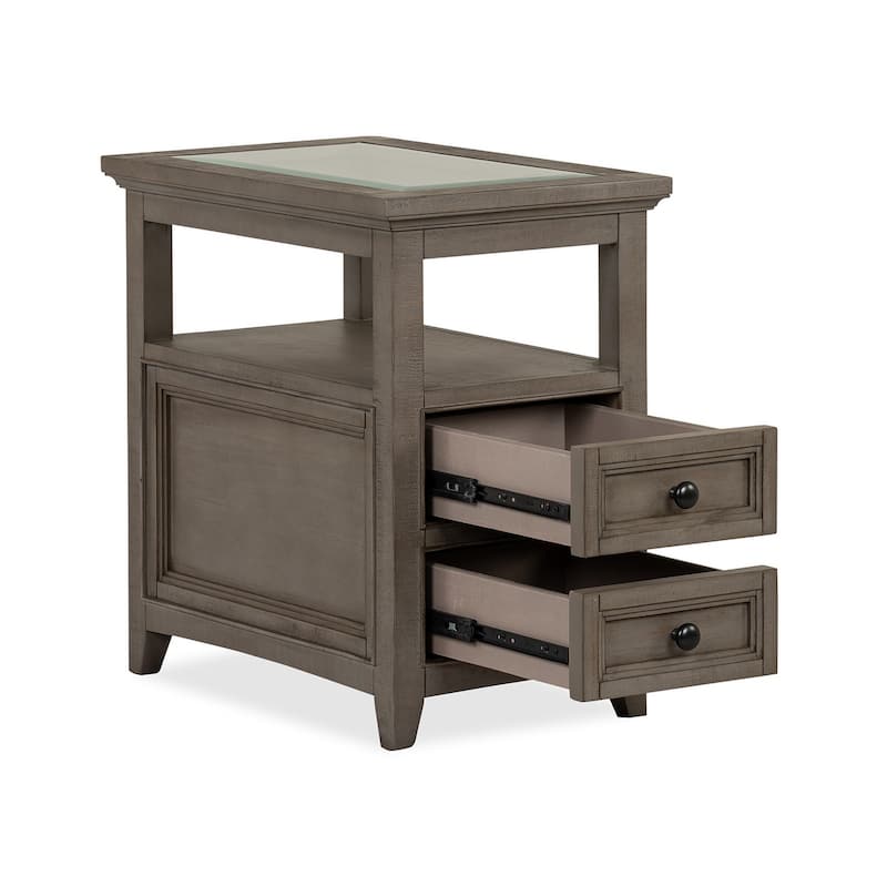 Magnussen Home Paxton Place Dovetail Grey Chairside End Table - 15''W x 24''D x 24''H