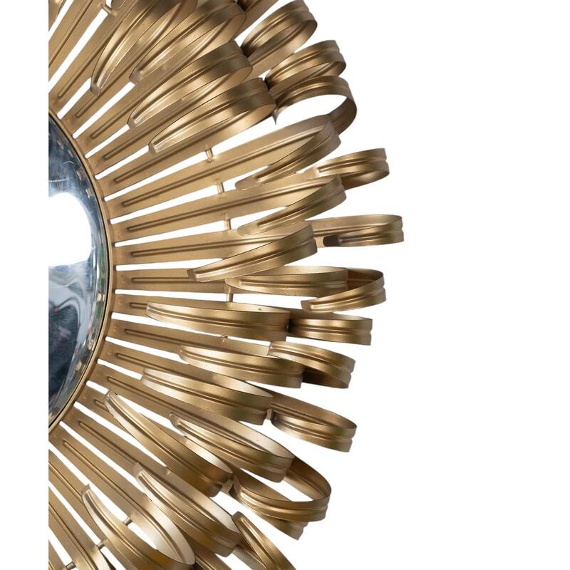 HomeRoots 27" Gold Sunburst Iron Framed Accent Mirror - 27' X '27' X '3.5