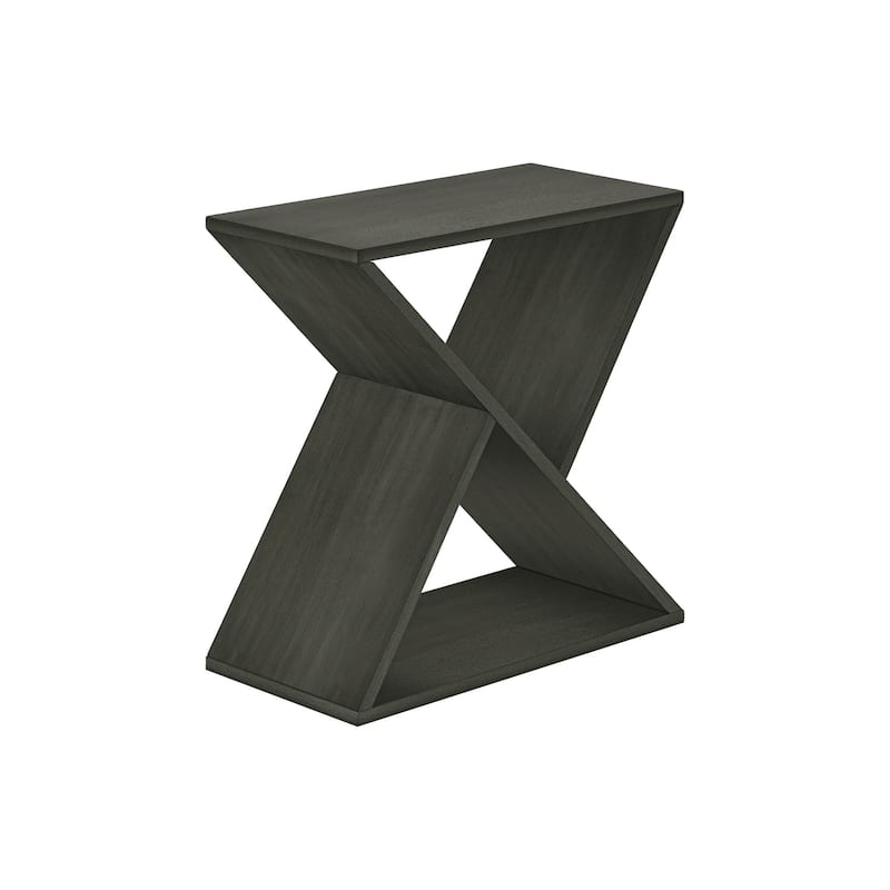 Accent Table, Side, End, Nightstand, Narrow, Small, Bedroom, Living Room, Lamp, Dark Green Veneer, Contemporary