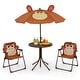 preview thumbnail 1 of 1, Costway Kids Picnic Table & Chair Set with 2 Folding Chairs & Height - See Details Brown