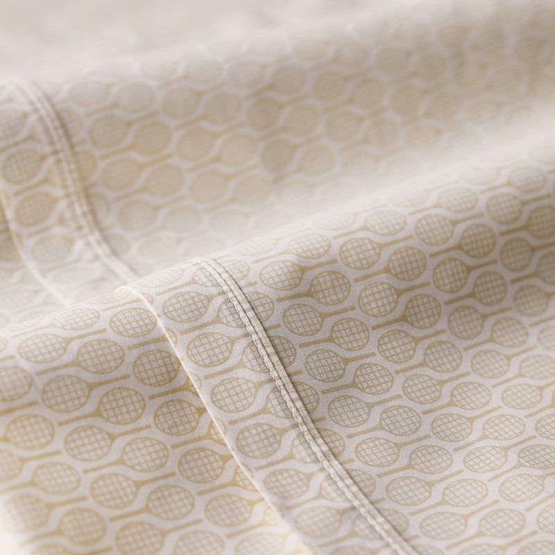Lacoste Racquet Print Percale Cotton 4-Piece Sheet Set