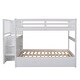 preview thumbnail 3 of 7, White Full Size Pine Wood Bunk Bed with Twin Trundle, Drawers, Storage Racks, and Staircase, Convertible Configuration