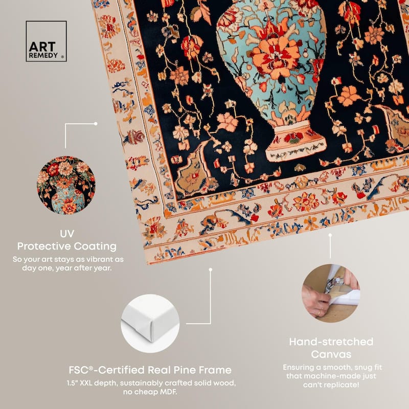 Persian Vase and Flowers II Canvas by Art Remedy, Gallery Wrapped