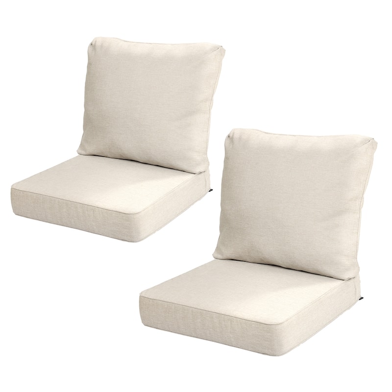 Aoodor Outdoor Seat/Back Cushion Set of 2 - 24"W x 24"D - Beige Taupe
