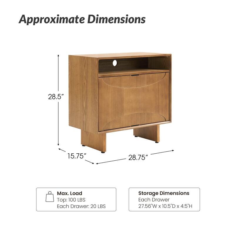 Faustus Modern 28"Tall Nightstand Set of 2 with Drawers by HULALA HOME