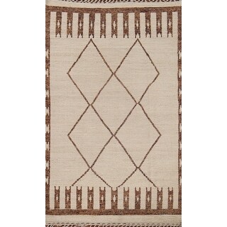 Moroccan Geometric Rug Moroccan Oriental Area Rug Handmade Geometric Wool Carpet - 5'10