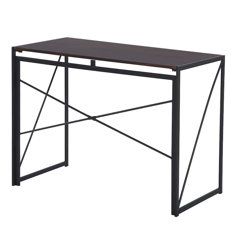 Homylin Folding Desk, Space-Saving Writing Table with Metal Frame