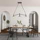 preview thumbnail 13 of 14, Modern Farmhouse 3-Light Linear Black Chandelier Glass Kitchen Island Lights for Dining Room - W38"x W7.9" x H8.3"
