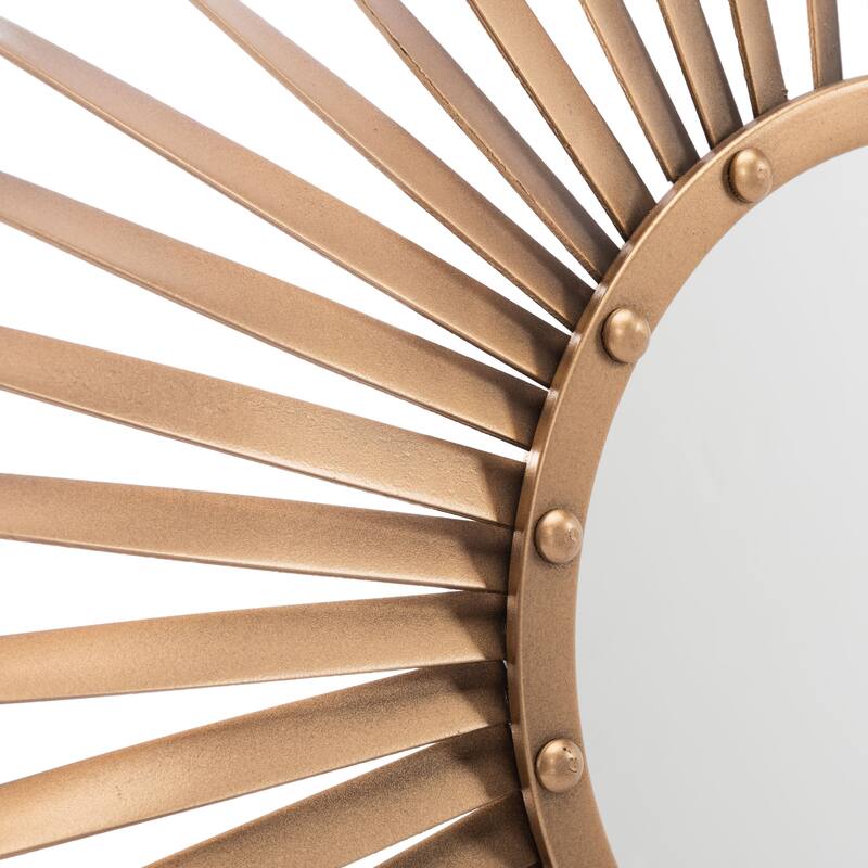 SAFAVIEH Diandra 34-inch Gold Sunburst Round Mirror - 33.8" W x 1.5" L x 33.8" H - 34Wx2Dx34H