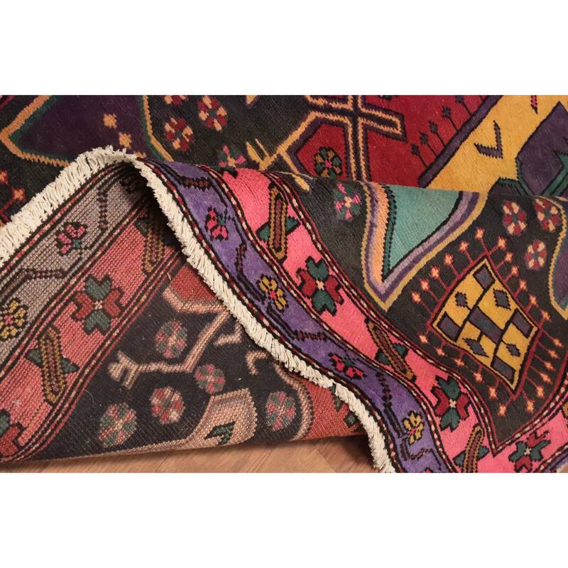 Hand Knotted Oriental 100% Wool Carpet Traditional Geometric Red Ardebil Runner Rug - 9' 3'' X 4' 1''