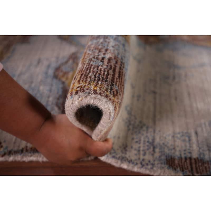 Contemporary Oriental Area Rug Hand-Knotted Modern Wool Carpet - 5'0" X 8'0"