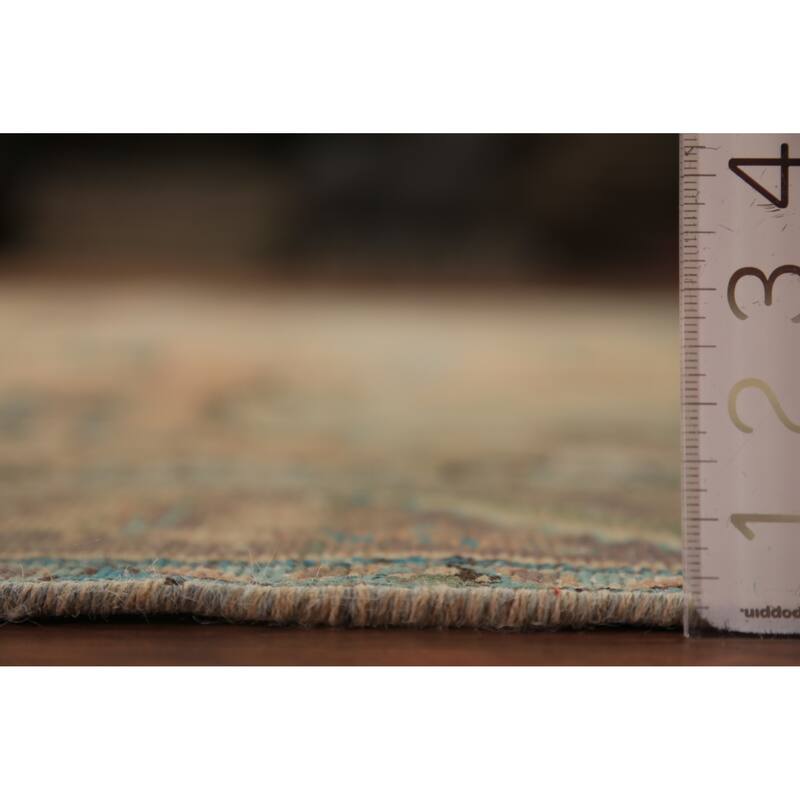 Handmade Orange Tabriz Persian Vintage Wool Carpet - 6'4" x 9'9"