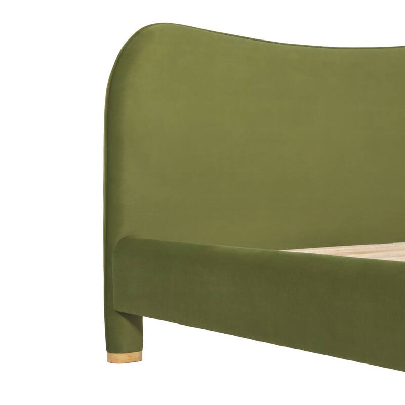 Walker Edison Modern Curved Upholstered Bed