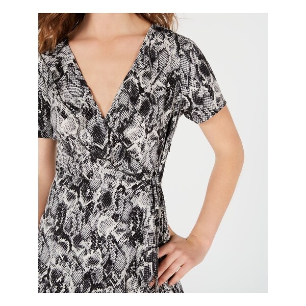 short sleeve mini wrap dress