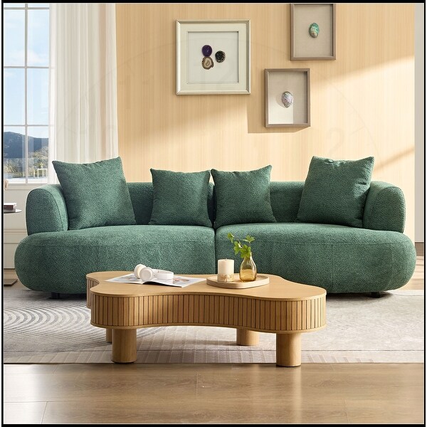 102.36 inch 4-Seat Sofa Boucle Fabric Sectional Curved Sofa Couch