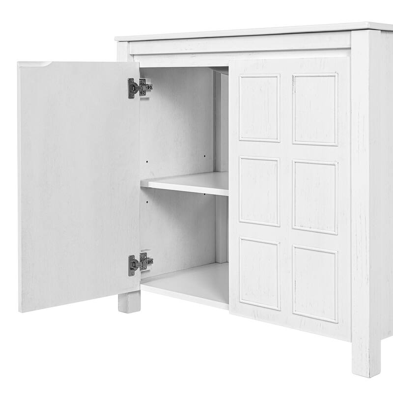 36" Bathroom Vanity with Ceramic Sink, Solid Wood Frame Bathroom Storage Cabinet