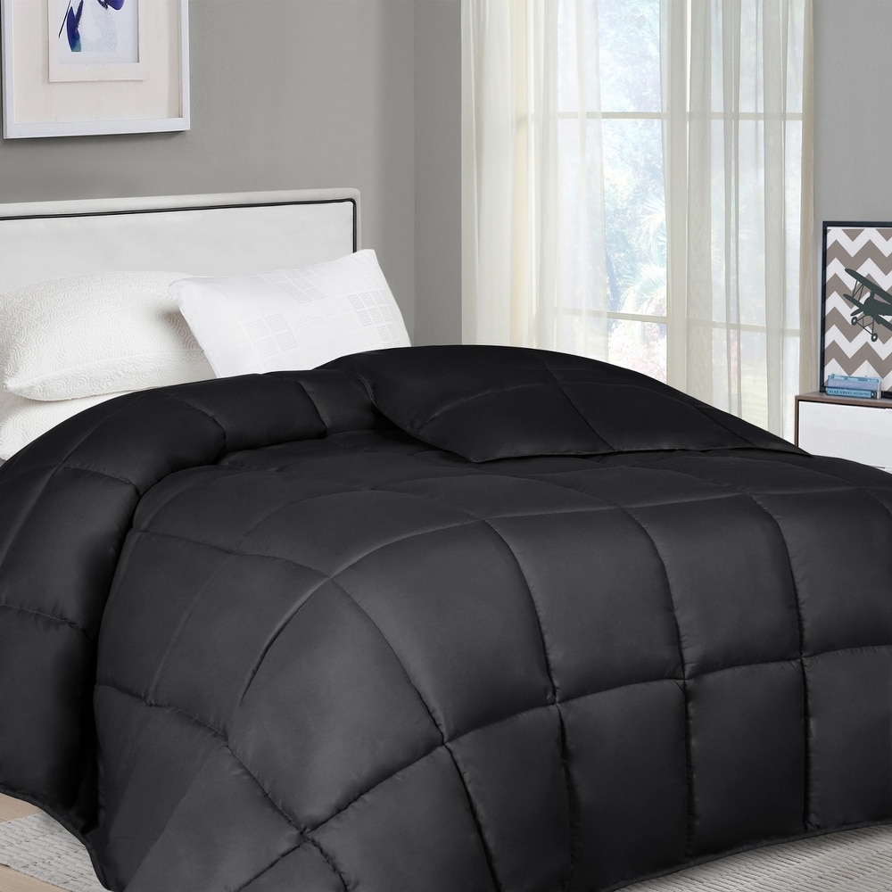 HIG 3pc Down Alternative Comforter Set - All Season Reversible  Comforter with Two Shams - Quilted Duvet Insert with Corner Tabs - Box  Stitched - Breathable, Soft (Full/Queen, Dark Gray/LightGray) 
