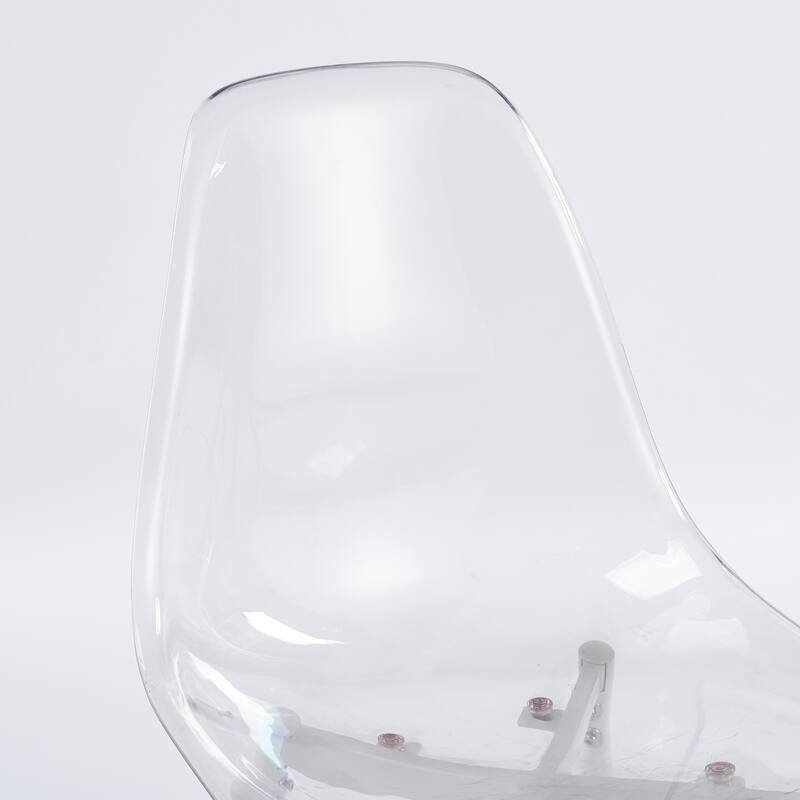 Transparent Shell Dining Chairs, Metal Legs Modern Design, Set of 4